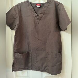 Dickies Dark Brown V-Neck Scrub Top